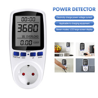 Meteran Daya Wattmeter Tegangan Digital 110/250V Konsumsi Watt Energi KWh Soket EU/US/UK /FR Monitor Penganalisis Listrik