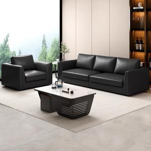 Sofá Moderno para Recepción de Oficina, Sala de Espera, Vestíbulo, Sala de Visitas, Sofás de Cuero, Estilo Artístico Minimalista, Estilo Chino, para Negocios - Product Image 3