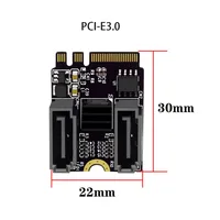 Adaptateur M.2 vers SATA3.0, clé A+E, carte d'extension, convertisseur pour SSD/HDD, stockage de données pour serveur PC, NVR, DVR
