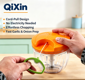 Picadora de Ajo Manual con Cuerda, Cortador de Verduras de Acero Inoxidable y Plástico, Procesador de Alimentos Portátil Multifunción para Cocina, Picador de Cebolla - Product Image 5