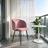 Chaise de salle à manger simple en velours, style européen moderne, écologique, avec pieds en métal, pour la maison, le bar, le bureau, le restaurant, la salle de sport, l'école, la salle à manger