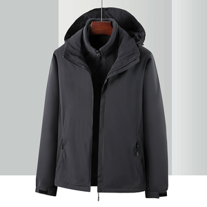Customized logo Three-in-one <b>jacket</b> men's outdoor winter <b>padded</b> youth mountaineering leisure warm mountaineering clothes cool - Product Image 3