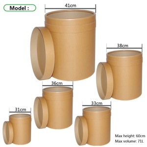 Sealed Moisture-proof 46L Food Grade Eco-Friendly Kraft Paper Cardboard Bucket with Lid - Product Image 3