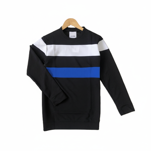 Camisetas de manga larga con cuello de marca OEM de alta calidad para hombre, camisetas de poliéster estirable acanalado de primera calidad, punto sólido de alta venta - Product Image 1