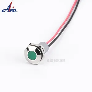 ABILKEEN CE 14mm diameter led indicator 120v led indicator light metal blue red yellow led indicator lamp without cable