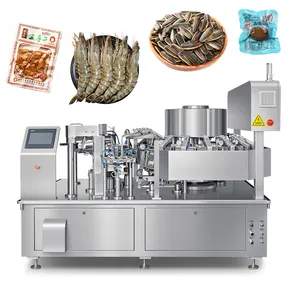 Machine d'emballage automatique multi-têtes pour pesage de fruits de mer surgelés crevettes snack noix avec sac sous vide préfabriqué