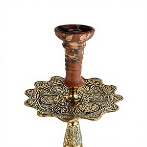 Cachimba Egipcia Khalil Mamoon Shika Drakon de Latón Egipcio al por Mayor – Vástago de Latón Sólido de 48 cm con Grabado de Escamas de Dragón - Product Image 3