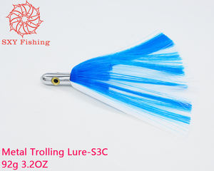 SXY pêche S3C métal pêche à la traîne leurre profonde pêche à la traîne <span class=keywords><strong>cheveux</strong></span> poisson appât pour bar morue PVC cuivre tête eau salée Marlin appât - Product Image 5