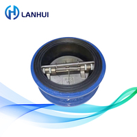 Clapet anti-retour à double plaque en fonte ductile Lanhui PN16 DN50-DN300 pour l'eau, certifié ISO9001 CE, norme ANSI/BS/DIN, joint EPDM
