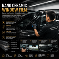 Film de protection pour vitres de voiture en céramique nano de luxe, haute protection IR, anti-UV, anti-éblouissement, teinte pour vitres automobiles