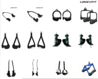 Poignée en D robuste chromée avec revêtement en caoutchouc antidérapant pour câble, accessoire de machine de musculation à une seule étrier