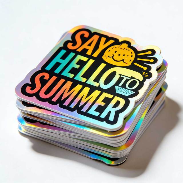 Waterproof Hologram Stickers Hot Sale Custom Shape Shining Vinyl Sticker for Phone Case Top Brand PT