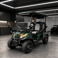 Voiturette de golf électrique robuste 4 places avec correspondance des couleurs de la flotte et boîte de rangement supplémentaire spacieuse pour ranch américain