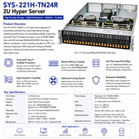 Serveur Hyper 2U Supermicro SYS-221H-TN24R, double processeur Intel Xeon, DDR5, 24 baies NVMe SAS SATA PCIe 5.0, serveur de centre de données GPU AI