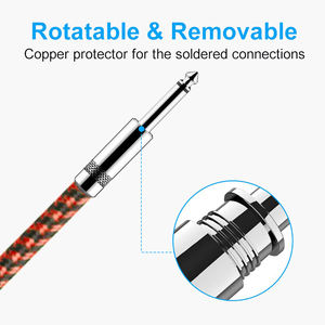 Cable de guitarra de bajo ruido, bajo perfil bajo, <span class=keywords><strong>20</strong></span> pies, 6,35mm - Product Image 3