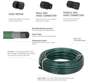 <span class=keywords><strong>Tuyau</strong></span> <span class=keywords><strong>d</strong></span>'<span class=keywords><strong>arrosage</strong></span> de jardin en PVC léger BSCI 15M/50FT, flexible toutes saisons avec raccords anti-fuite pour le nettoyage, l'<span class=keywords><strong>arrosage</strong></span> et le lavage de voiture - Product Image 2