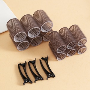 Lot de 18 bigoudis auto-agrippants avec pinces pour franges et boucles, sans chaleur, en plastique, outil de coiffure DIY, Rizos Sin <span class=keywords><strong>Calor</strong></span> - Product Image 5