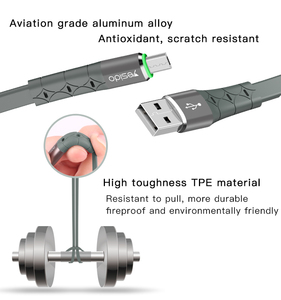Điện Thoại Di Động Sạc Cáp Dữ Liệu Dòng TPE Phẳng Android Micro USB Cáp Với LED Chỉ Số Ánh Sáng - Product Image 5