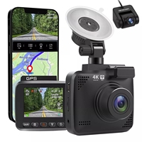 Câmera de ré de 2 polegadas com aplicativo dashcam, 4k, hd, dvr, smart, mini, 2 canais, câmera frontal e traseira, 4k, wi-fi, gps, lente dupla, 4k