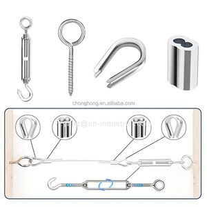 Kits de Suspensión de Luces con Cable de Acero Inoxidable de 7x7 Hilos, Tensor de Cable para Barandilla de Cubierta, Kit de Tensión de Cable de 1/8 Pulgadas - Product Image 4