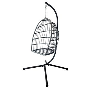 <span class=keywords><strong>Chaise</strong></span> suspendue en rotin pliable pour salon d'hôtel, meubles d'intérieur, jardin, avec support, <span class=keywords><strong>chaise</strong></span> à bascule, panier suspendu, hamacs - Product Image 4