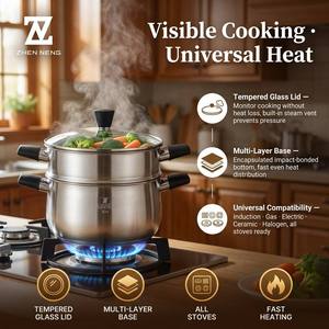 Casserole vapeur innovante en acier inoxydable 304 avec <span class=keywords><strong>bec</strong></span> <span class=keywords><strong>verseur</strong></span> et design de vidange facile – Marmite fonctionnelle pour la maison moderne - Product Image 2