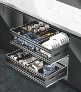 Meubles <span class=keywords><strong>de</strong></span> <span class=keywords><strong>cuisine</strong></span> intelligents modulaires avec éclairage LED <span class=keywords><strong>sous</strong></span>-armoire à intensité variable et <span class=keywords><strong>plan</strong></span> <span class=keywords><strong>de</strong></span> <span class=keywords><strong>travail</strong></span> en pierre frittée sur mesure - Product Image 4