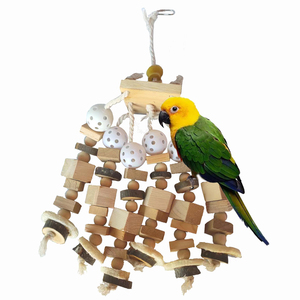 Gros blocs en bois naturel jouet à mâcher pour aras perroquets matériau en sisal pour cages à oiseaux - Product Image 1