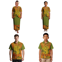 Chemises populaires pour hommes, chemises pour garçons, chemises à col découpé, Puletasi pour femmes, Puletasi pour filles, vêtements de fête et de bal polynésiens, tenues assorties parent-enfant