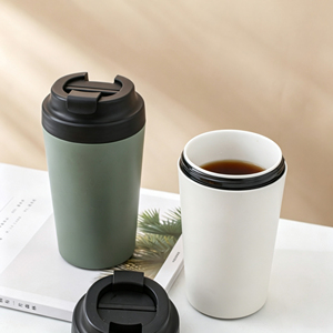 แก้วกาแฟเคลือบเซรามิก 12 ออนซ์ แก้วเดินทางเคลือบเซรามิก ลายพิมพ์โลโก้ตามสั่ง แก้วเก็บความร้อนด้านในเซรามิก - Product Image 1