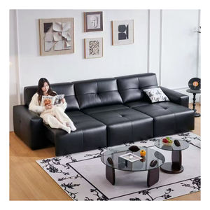 Sofá cama eléctrico con control remoto de cuero moderno, juego de sofá para sala de estar, sofá de Villa de gran tamaño con diseño de lujo - Product Image 4
