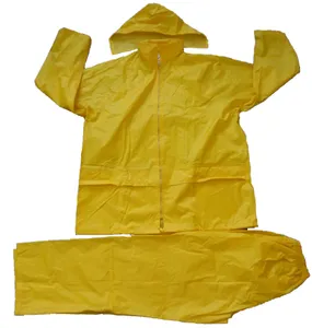 Good Selling Polyester with PVC Coating Raincoat with Pants and Jacket