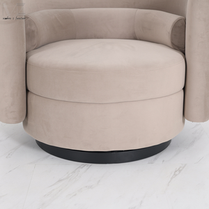 Giải trí hiện đại ghế Bắc Âu sang trọng nhung đỏ thư giãn giọng ghế bành xoay Thùng cánh tay ghế cho phòng khách - Product Image 4