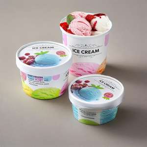 Taza de helado con logotipo personalizado impreso, 5oz-20oz, taza de papel desechable, tazas de helado de papel de pared - Product Image 5