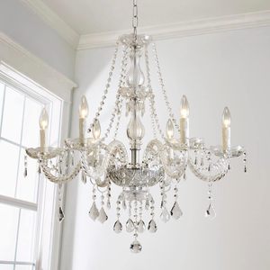 Lustre en verre cristal K9 Yuhuaqi facile à installer, luminaire LED simple pour salon, salle à manger, mariage - Product Image 3