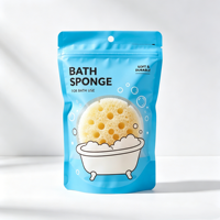 Sac refermable à fermeture éclair pour accessoires de bain, éponge, pochette en plastique réutilisable avec trou de suspension