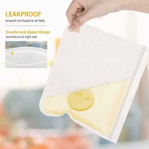 High Quality Eco Friendly Heat Sealable Freezer Reusable <b>Transparent</b> Clear Ziplock Silicone Vacuum Compressed Kitchen Food - Product Image 3