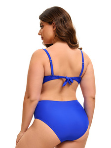 Traje de baño de fitness ecológico para Mujeres Europeas americanas de talla grande elegante patrón sólido estampado recortado diseño trasero Sexy - Product Image 5
