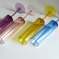 Flûtes à champagne en plastique PS transparent, verres à vin à tige haute et fine, gobelets à brandy et cocktails de 5 oz – Vente en gros usine