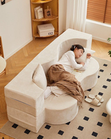 Platzsparendes, umweltfreundliches, modernes Stoff-Schlafsofa, tragbar, umwandelbar, ausziehbar, faltbar, für kleine Wohnungen und Wohnzimmer
