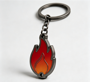 Flame Metal Keychain Zinc Alloy Enamel <b>Key</b> <b>Ring</b> Fire Symbol Pendant for Gift and <b>Bag</b> Accessory - Product Image 3