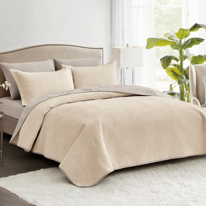 Couvre-lits de luxe de style américain, 100% polyester, 80 g/m², gaufrés soniquement, lavables, teints unis, pour la maison et l'hôtellerie - Product Image 5