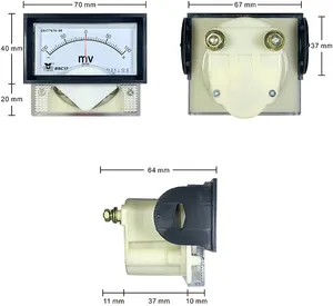 YT Positive And Negative Millivoltmeter 20mv 25mv 50mv 75mv Pointer Bidirectional Meter 85C17 DC Voltmeter