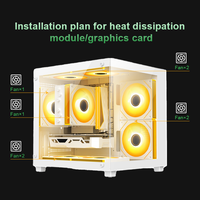 Boîtier de jeu M-ATX à haut débit d'air, 5 positions de ventilateurs, panneau frontal en verre trempé, châssis PC SFF