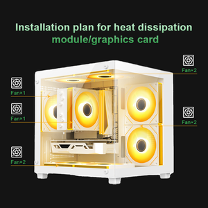 Boîtier de jeu M-ATX à haut débit d'air, 5 positions de ventilateurs, panneau frontal en verre trempé, châssis PC SFF - Product Image 4