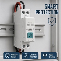 Disjoncteur WiFi 1P+N fiable 1-63A, interrupteur intelligent 90-300V avec application Tuya, systèmes de surveillance de l'énergie et de protection contre les surtensions