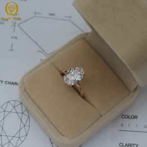 Custom Classic 18k Solid Gold Lab Grown <b>Diamonds</b> <b>Ring</b> 4ct D VVS2 Oval Cut Lab <b>Diamonds</b> Engagement <b>Ring</b> with IGI Certificate - Product Image 2