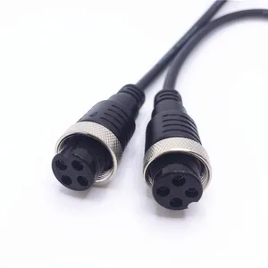 M16 Female Plug GX16 4 Pin Aviation Video Extension Cable with Length 1.5M