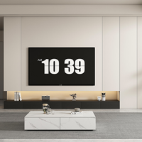 Meuble TV mural de luxe au design moderne pour salon d'appartement, ensemble de meubles en bois pour divertissement