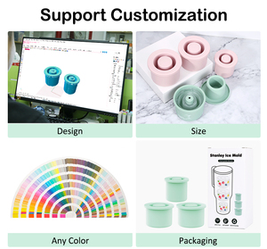 Tùy Chỉnh Stanley Cup Phụ Kiện Tái Sử Dụng Cấp Thực Phẩm Silicone Ice Hollow Xi Lanh Cube Khuôn Mẫu Dễ Dàng Để Phát Hành Ice Cube Khay - Product Image 5